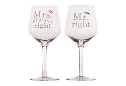 Weingläser Mr&Mrs Right - Set 2